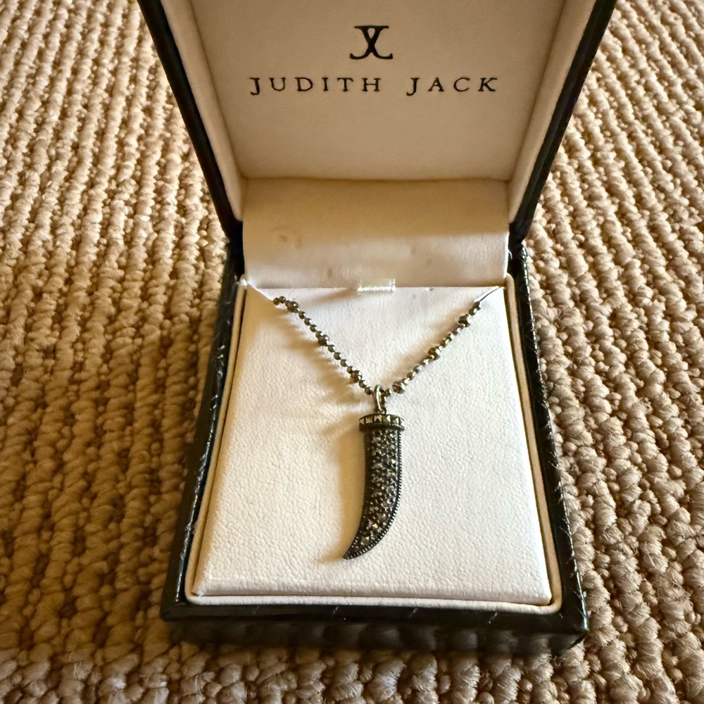 Judith Jack Black and Silver Horn Necklace